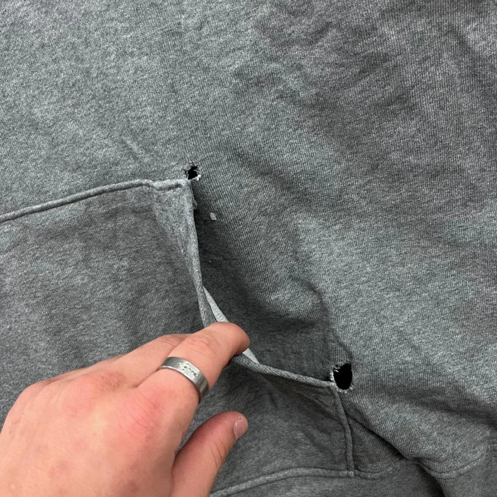 Jordan Flight Hoodie Mens XXL Gray Jumpman Patch Fleece Pullover Oversized